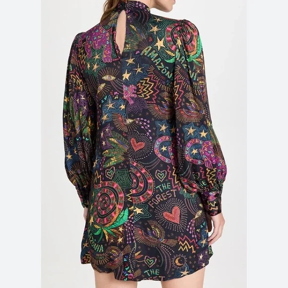 knee length dresses for ladies Farm Rio Women's Delicate Fruit Garden Mini Dress  Saint Bernard